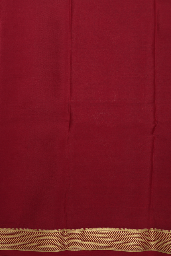Mysore Silk Saree In Ochre Orange With Contrast Border
