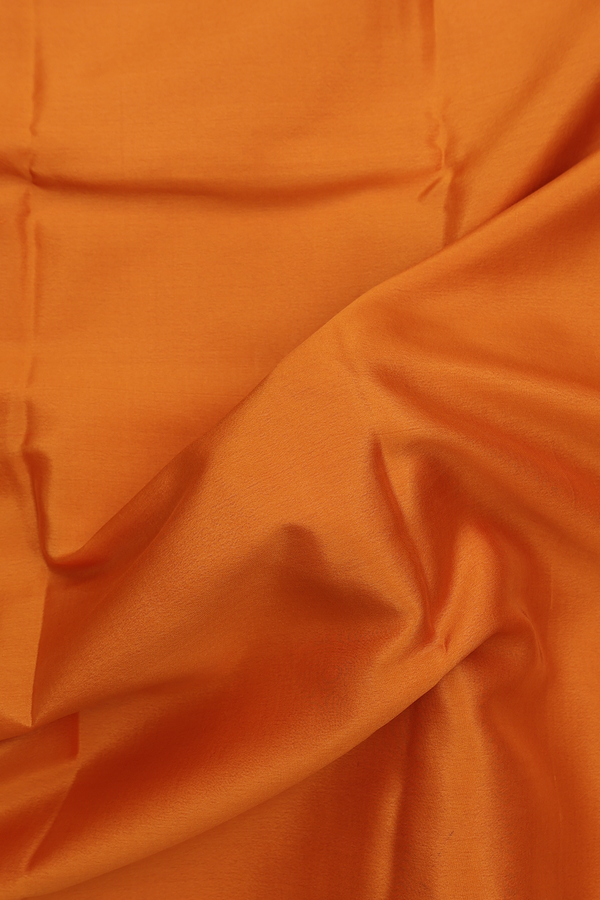 Mysore Silk Saree In Ochre Orange With Contrast Border