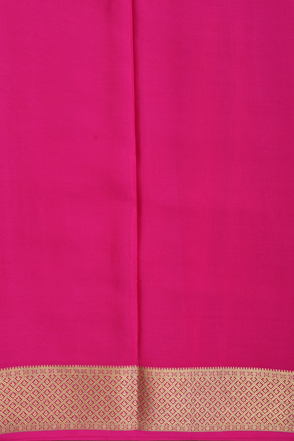 Mysore Silk Saree In Ochre Orange With Zari Design