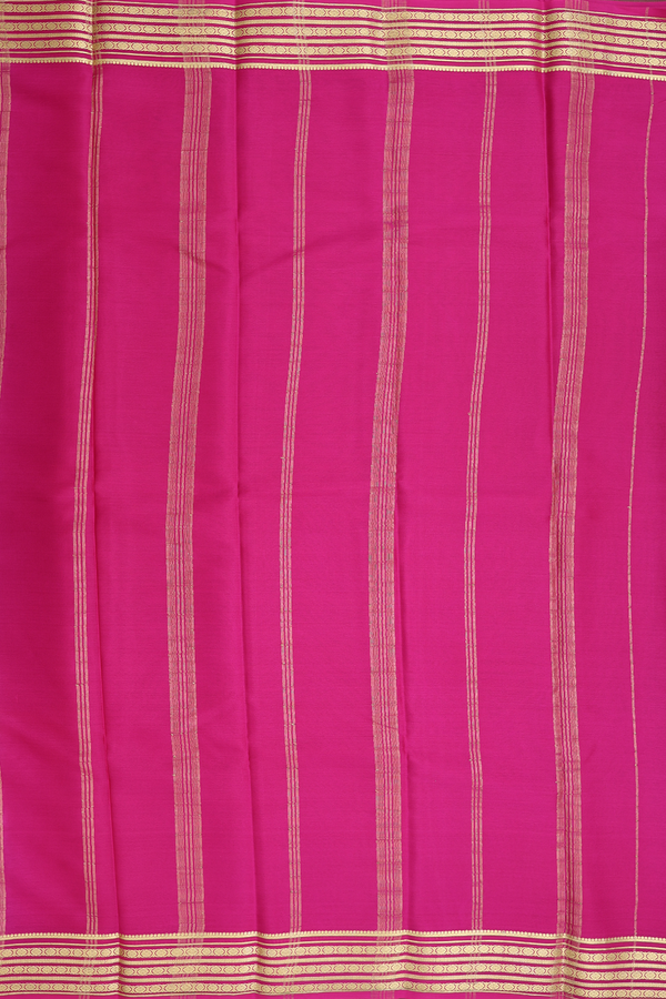 Mysore Silk Saree In Olive Yellow With Contrast Border