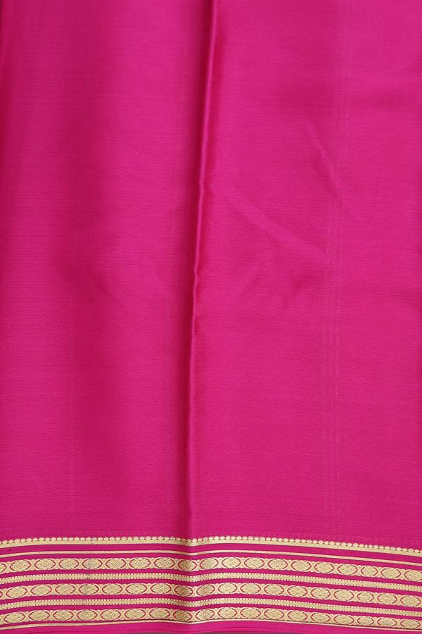 Mysore Silk Saree In Olive Yellow With Contrast Border