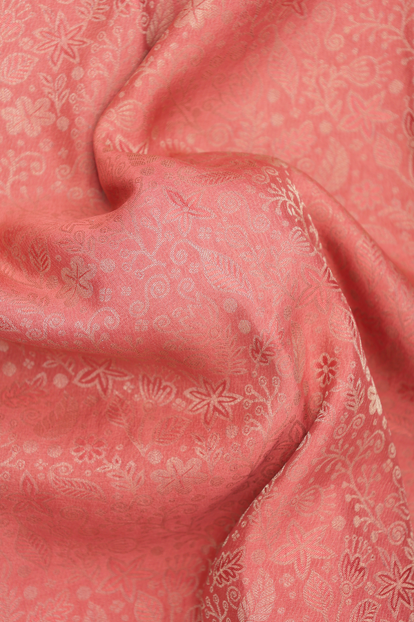 Mysore Silk Saree In Orange With Brocade Design