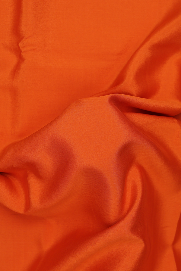 Mysore Silk Saree In Orange With Contrast Border