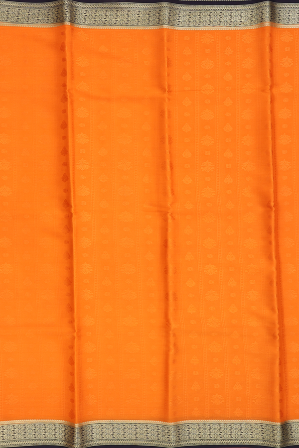 Mysore Silk Saree In Orange With Self Design