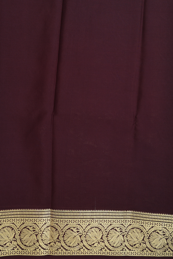 Mysore Silk Saree In Orange With Zari Buttas