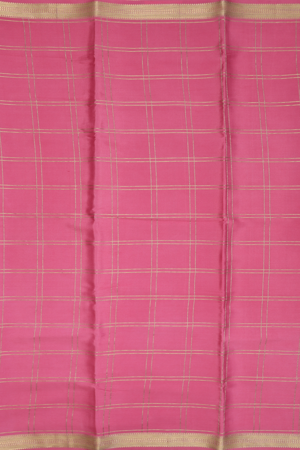 Mysore Silk Saree In Orchid Pink With Checks Design