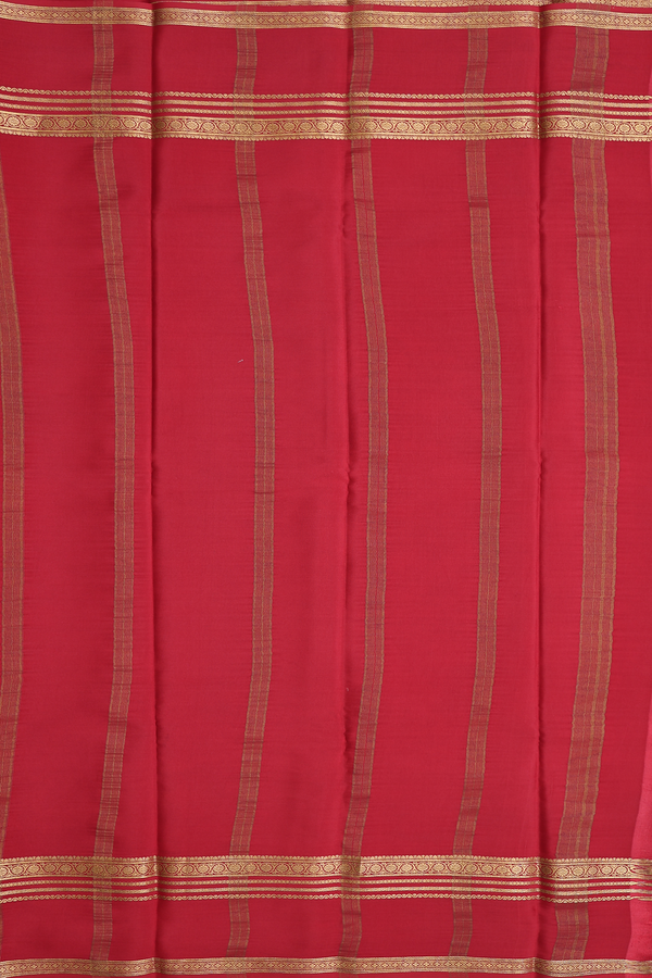 Mysore Silk Saree In Oxford Blue With Contrast Border