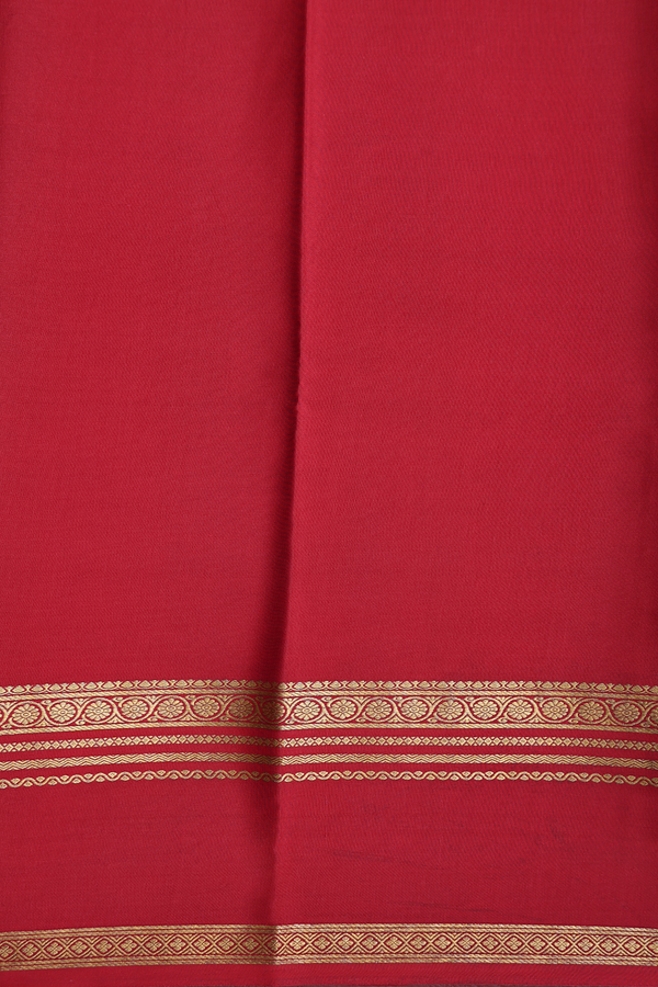 Mysore Silk Saree In Oxford Blue With Contrast Border