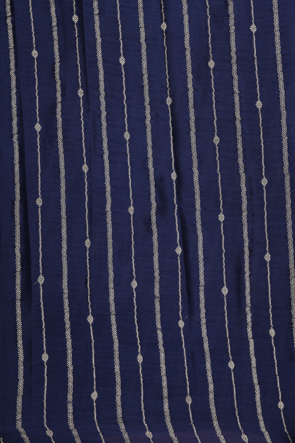 Mysore Silk Saree In Oxford Blue With Diamond Design