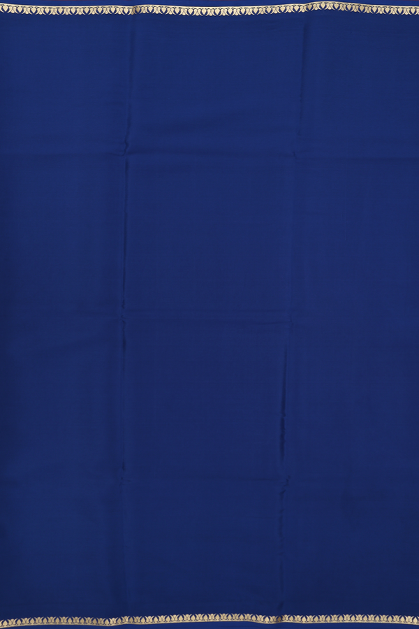 Mysore Silk Saree In Oxford Blue With Zari Border