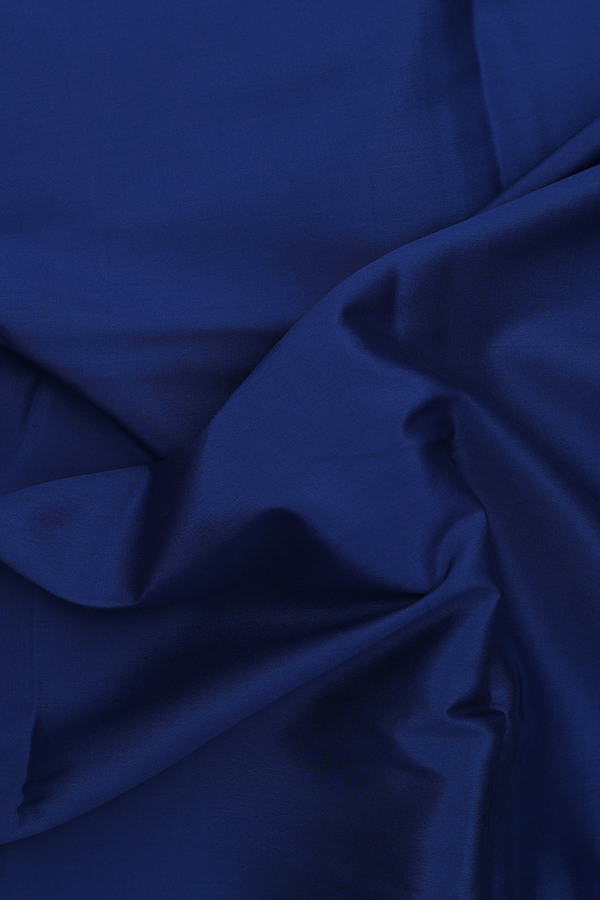 Mysore Silk Saree In Oxford Blue With Zari Border