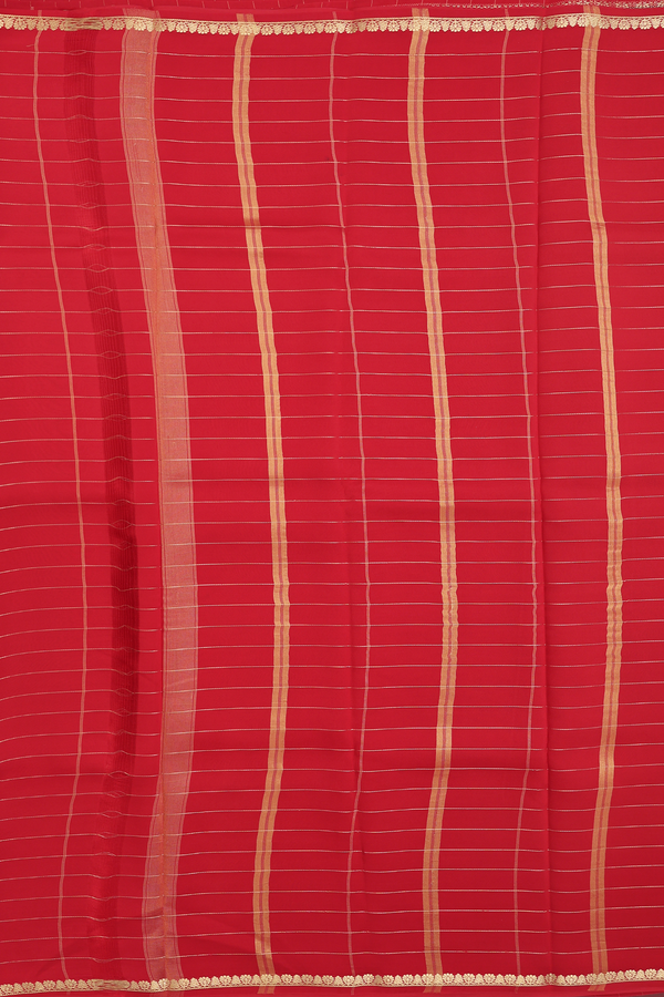 Mysore Silk Saree In Parrot Green With Checks Design