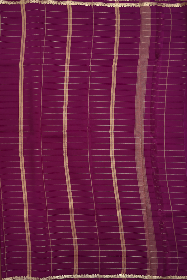 Mysore Silk Saree In Parrot Green With Checks Design