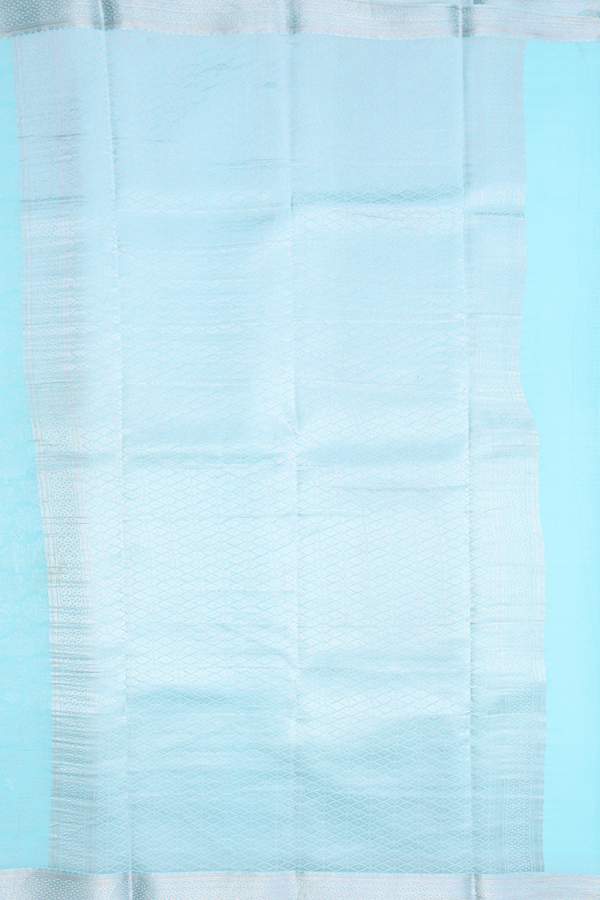 Mysore Silk Saree In Pastel Blue With Brocade Design