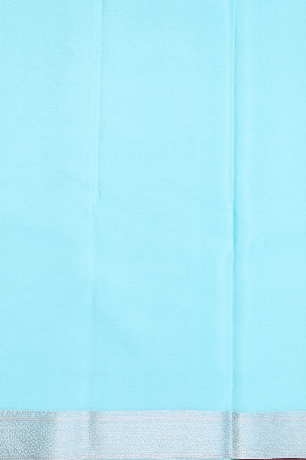 Mysore Silk Saree In Pastel Blue With Brocade Design