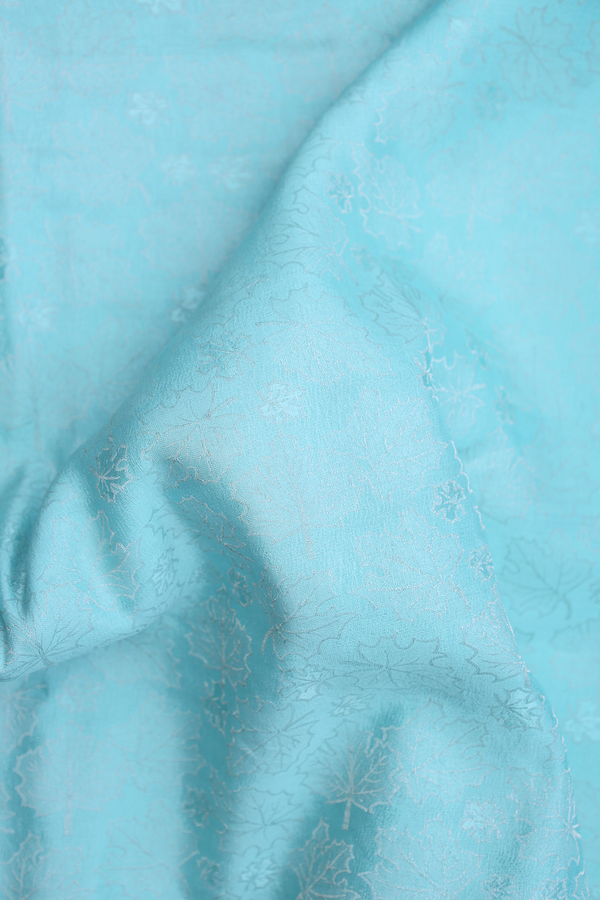 Mysore Silk Saree In Pastel Blue With Brocade Design