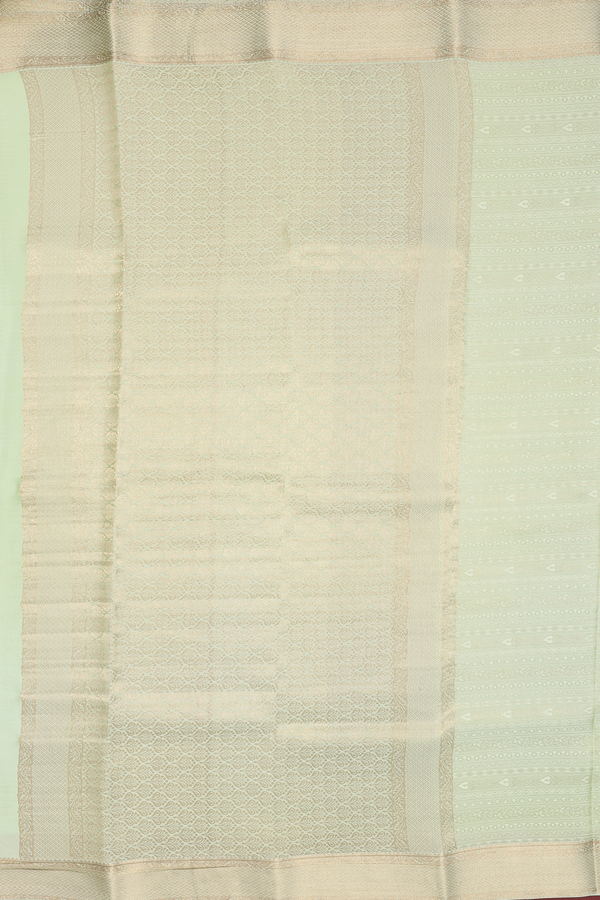 Mysore Silk Saree In Pastel Green With Brocade Design