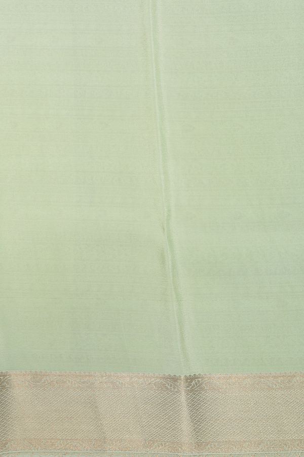 Mysore Silk Saree In Pastel Green With Brocade Design