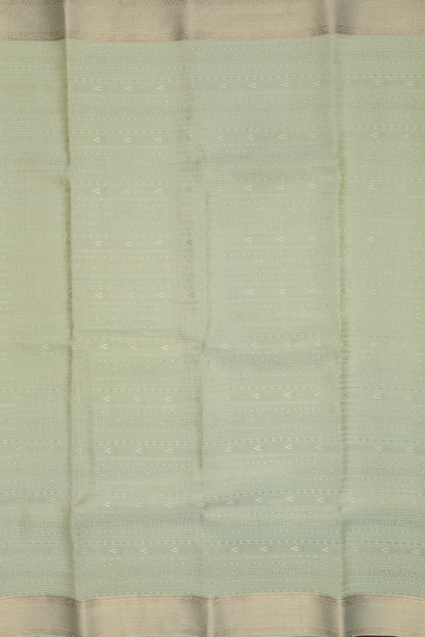 Mysore Silk Saree In Pastel Green With Brocade Design