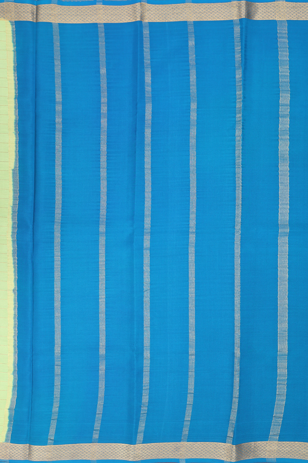 Mysore Silk Saree In Pastel Green With Checks Design