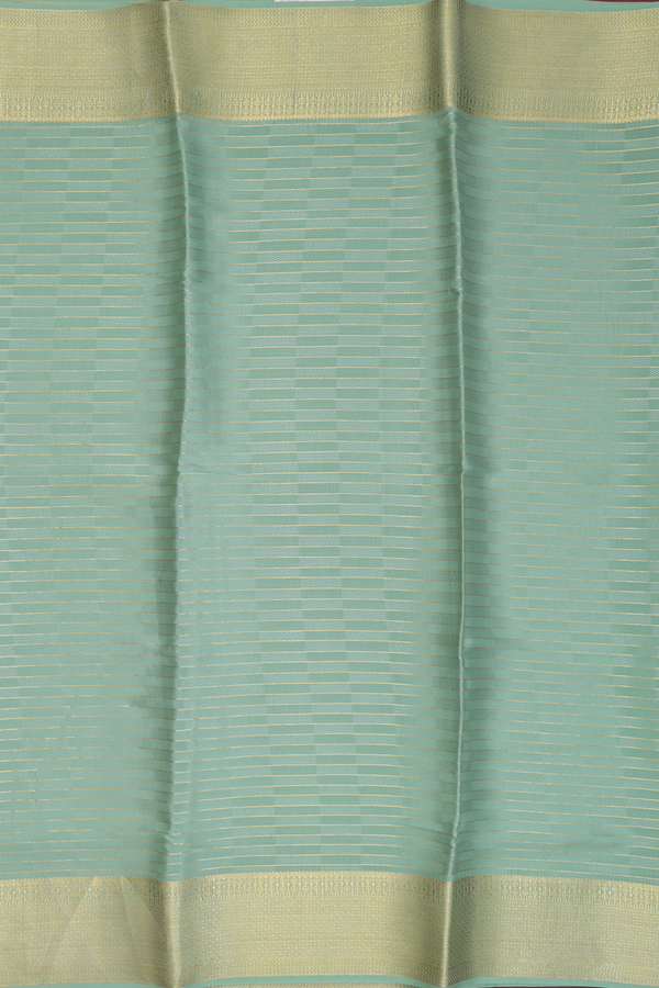 Mysore Silk Saree In Pastel Green With Stripes Design