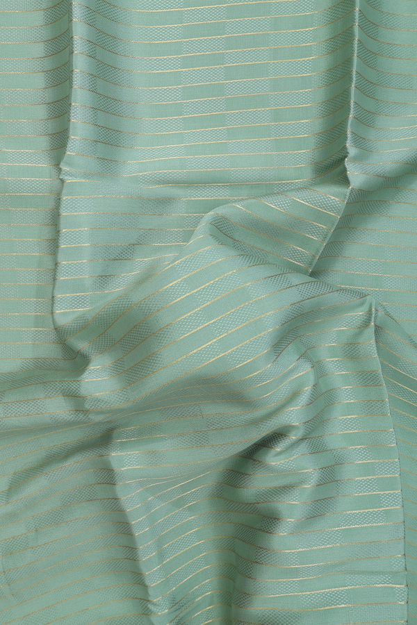 Mysore Silk Saree In Pastel Green With Stripes Design
