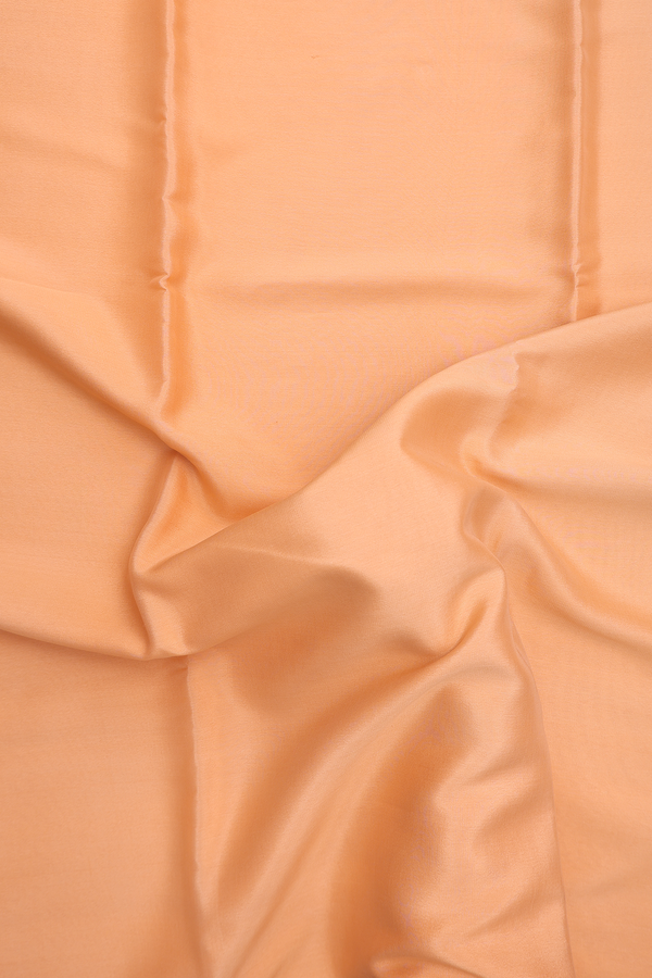 Mysore Silk Saree In Pastel Orange With Zari Border