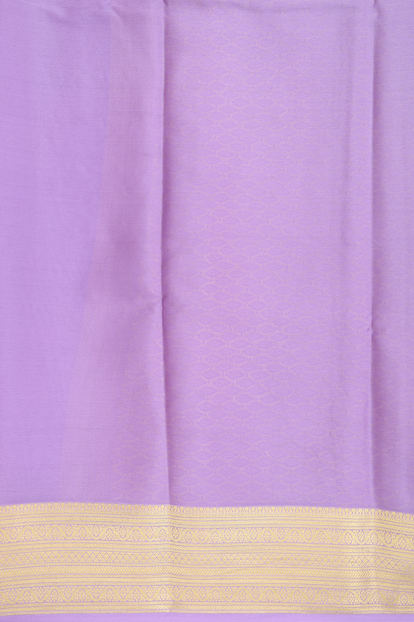 Mysore Silk Saree In Pastel Purple With Zari Buttas