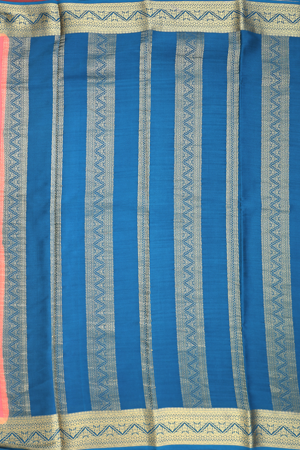 Mysore Silk Saree In Peach Pink With Zari Buttas