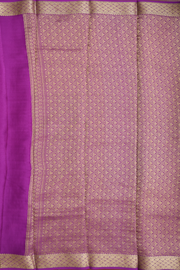 Mysore Silk Saree In Peach Pink With Zari Buttas