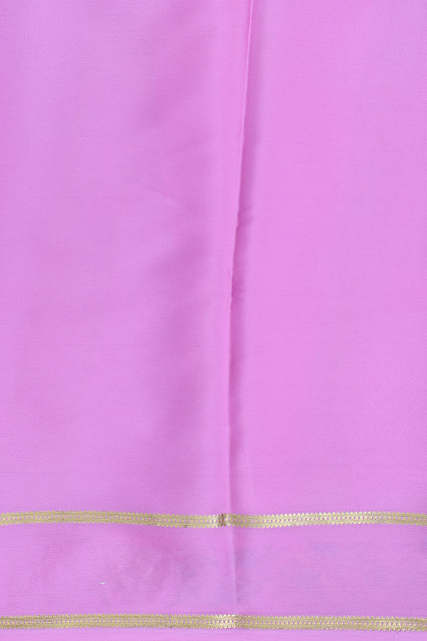 Mysore Silk Saree In Peacock Blue With Embroidered Border