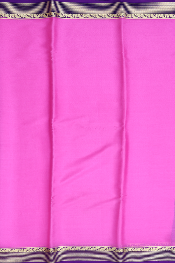 Mysore Silk Saree In Pink With Contrast Border