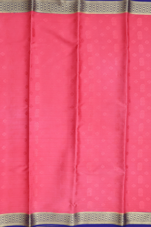 Mysore Silk Saree In Pink With Threadwork Design