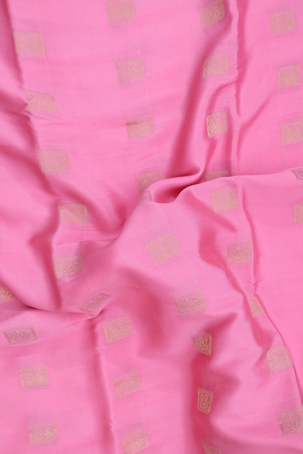 Mysore Silk Saree In Pink With Zari Buttas