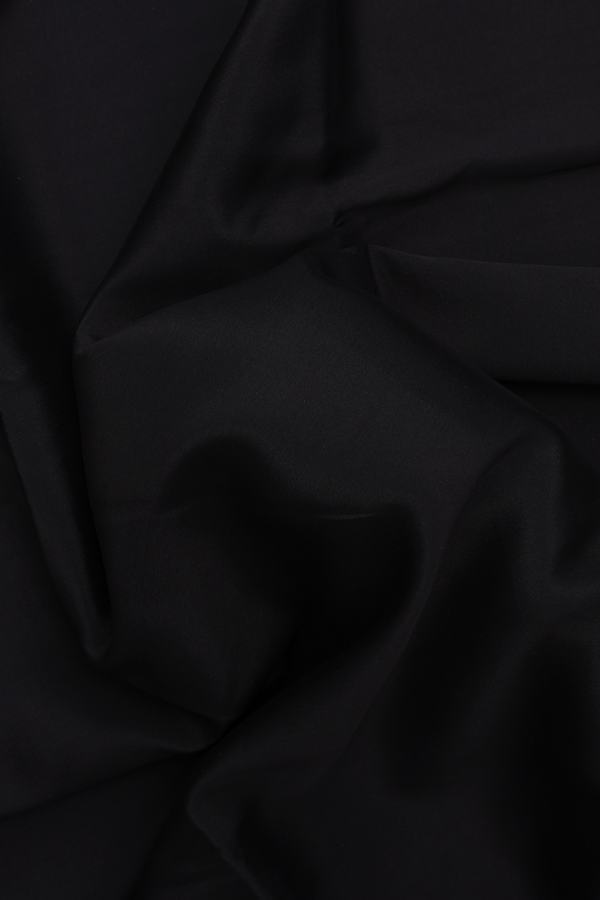 Mysore Silk Saree In Plain Black With Contrast Border
