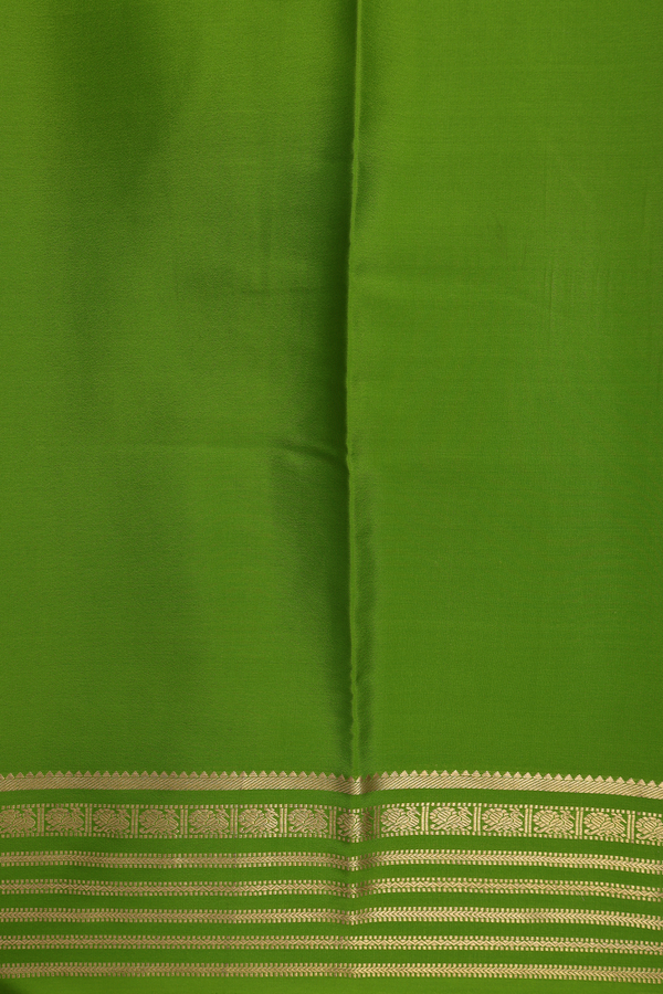 Mysore Silk Saree In Plain Black With Contrast Border