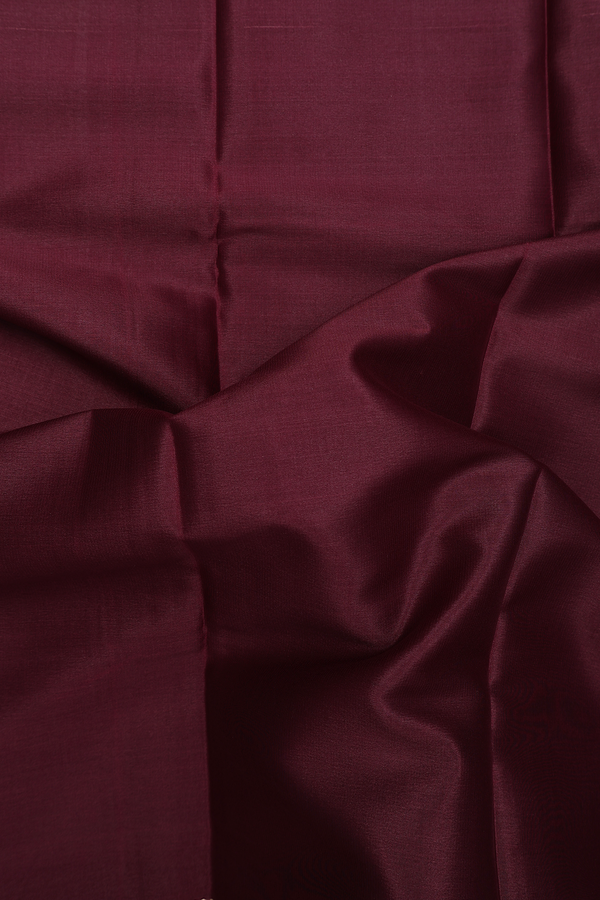 Mysore Silk Saree In Plain Coffee Brown With Contrast Border