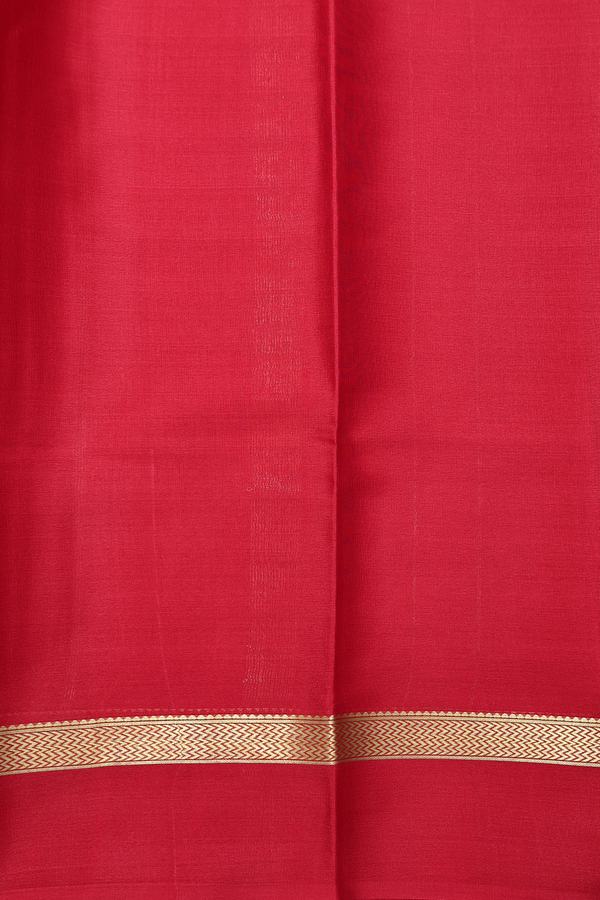 Mysore Silk Saree In Plain Coffee Brown With Contrast Border
