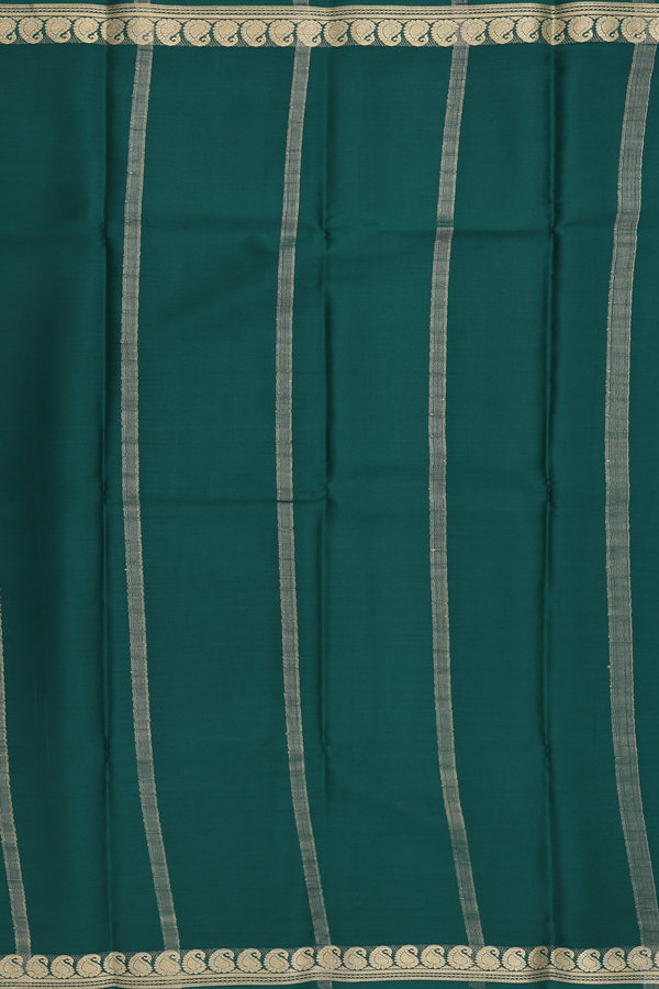 Mysore Silk Saree In Plain Crimson Red With Paisley Border