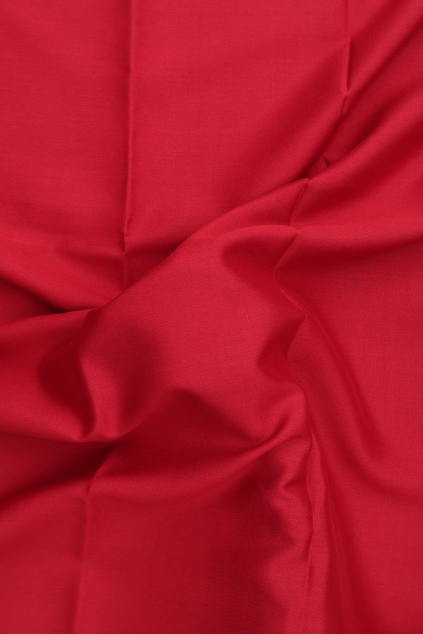 Mysore Silk Saree In Plain Crimson Red With Paisley Border
