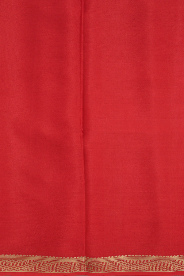 Mysore Silk Saree In Plain Dark Purple With Contrast Border