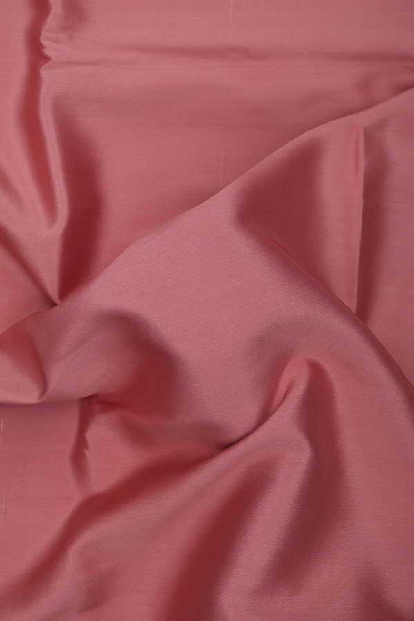 Mysore Silk Saree In Plain Dusty Pink With Paisley Border