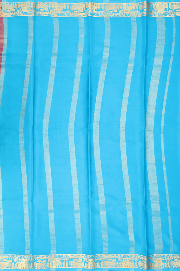 Mysore Silk Saree In Plain Grape Purple With Elephant Border