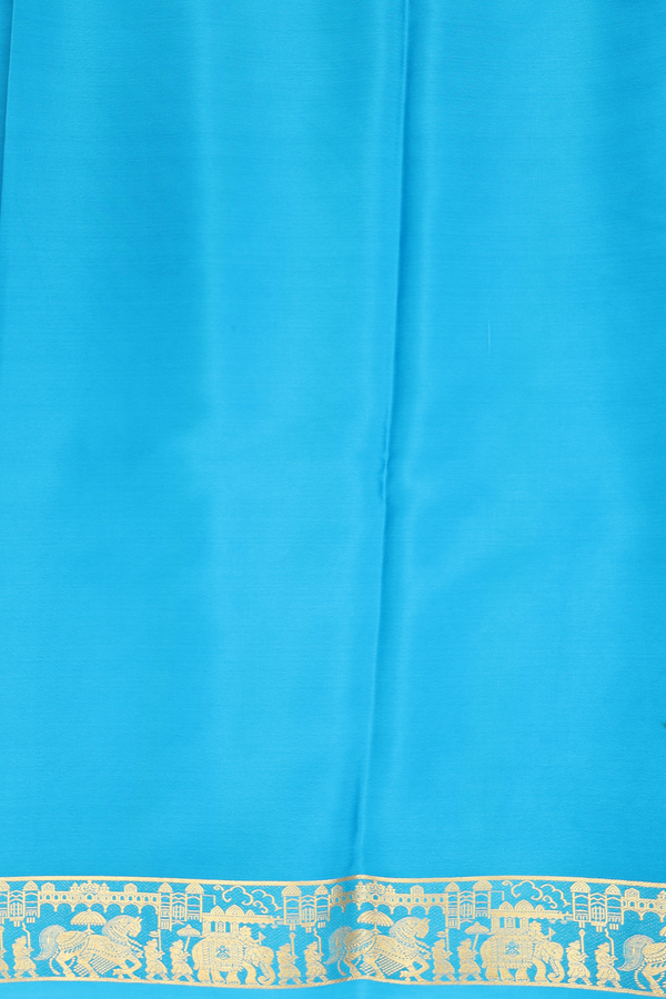 Mysore Silk Saree In Plain Grape Purple With Elephant Border