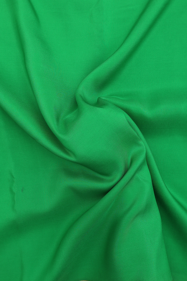 Mysore Silk Saree In Plain Green With Contrast Border