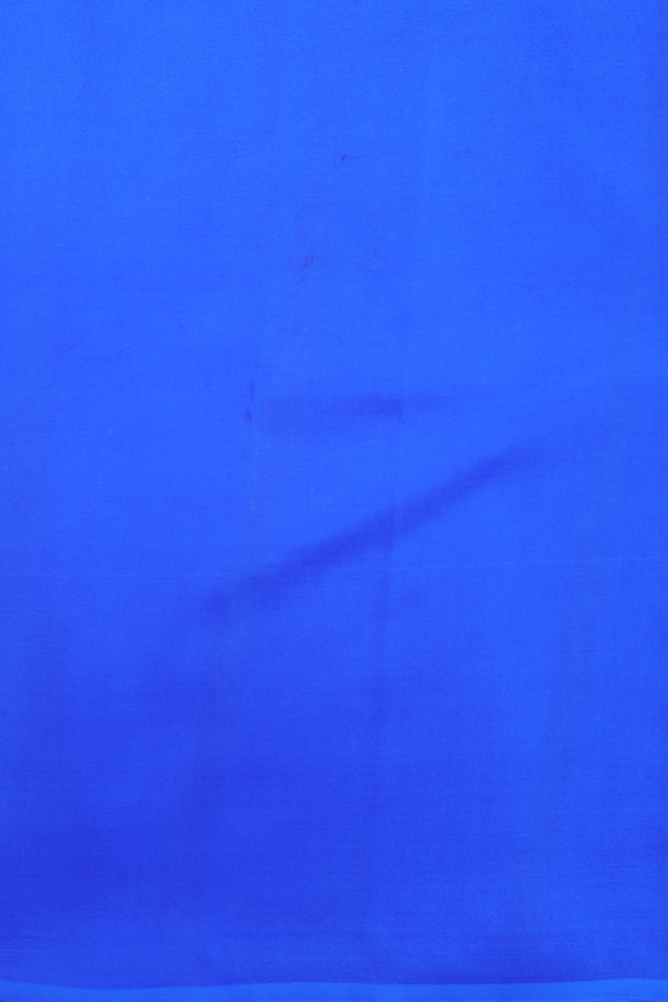 Mysore Silk Saree In Plain Indigo Blue With Zari Border