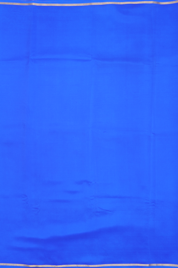 Mysore Silk Saree In Plain Indigo Blue With Zari Border