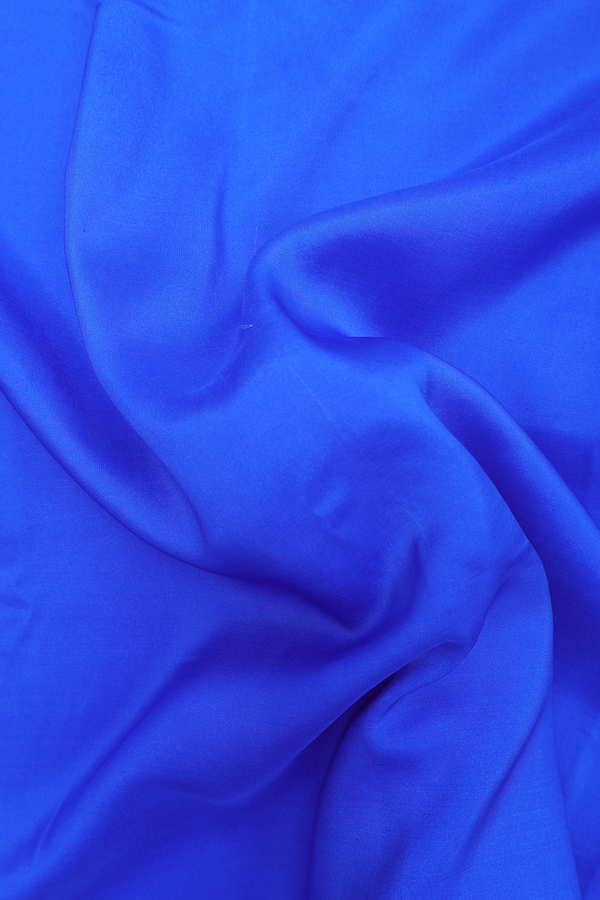 Mysore Silk Saree In Plain Indigo Blue With Zari Border