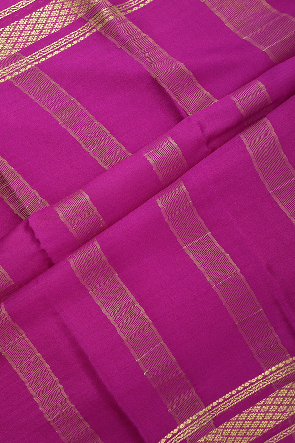 Mysore Silk Saree In Plain Light Purple With Contrast Border