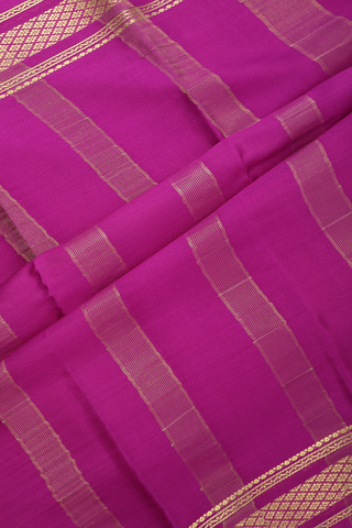 Mysore Silk Saree In Plain Light Purple With Contrast Border
